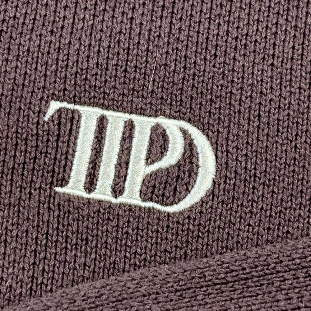 Taylor Swift Tortured Poets Department Sweater Women Large Brown V Neck Knit - Picture 3 of 11